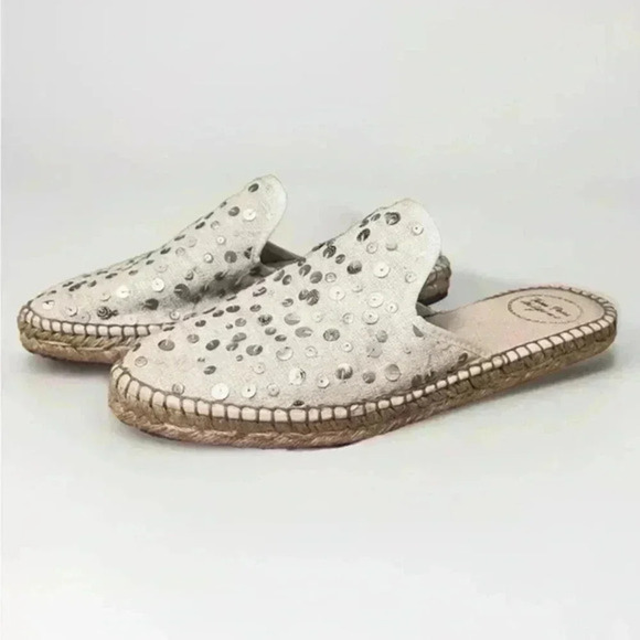Toni Pons Originals Beige Sequin Slide Espadrille Size 8 / EU 38 - Picture 1 of 11
